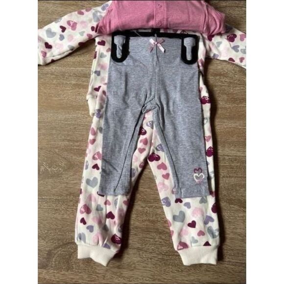 Kids Headquarters Infant 4-Piece Set, Hoodie & Jogger Bodysuit & Leggings 12M - Picture 4 of 6